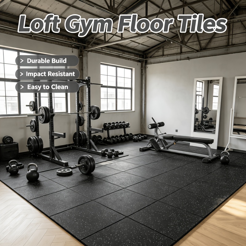 Ten-piece rubber gym-floor set