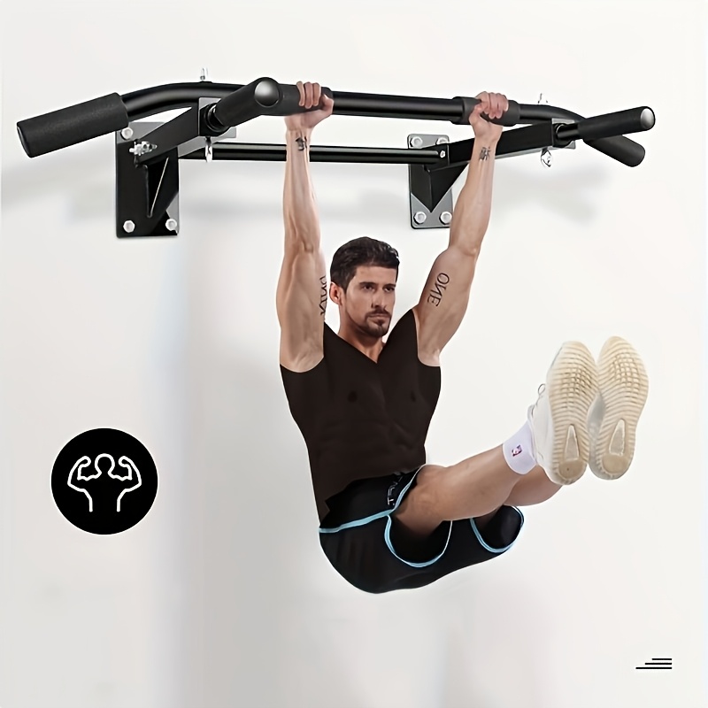 Drilled wall pull-up bar with triangular supports