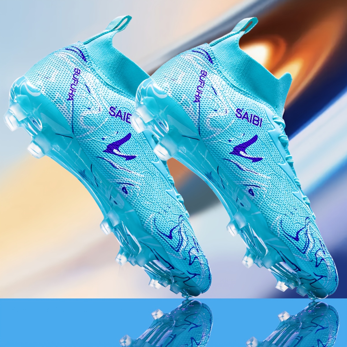 High-top AG/FG football boots with a random sole colour