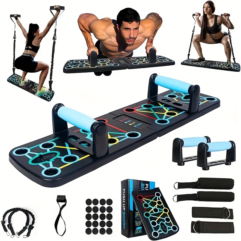 Folding push-up board with support