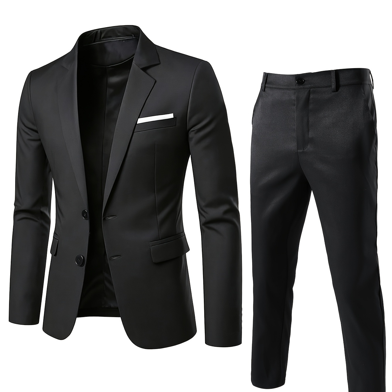 Men’s black single-breasted suit