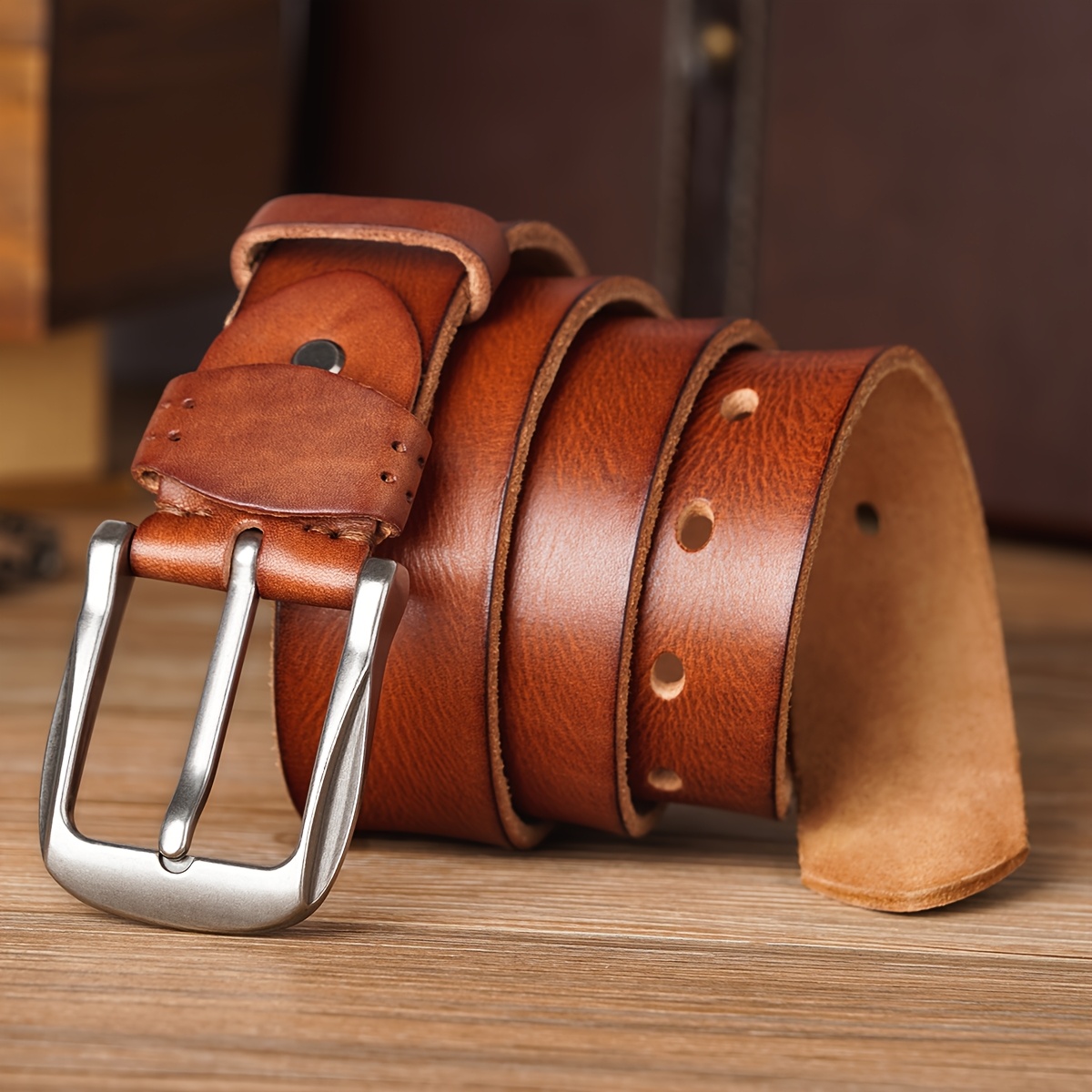 Ceinture rétro à boucle carrée ardillon