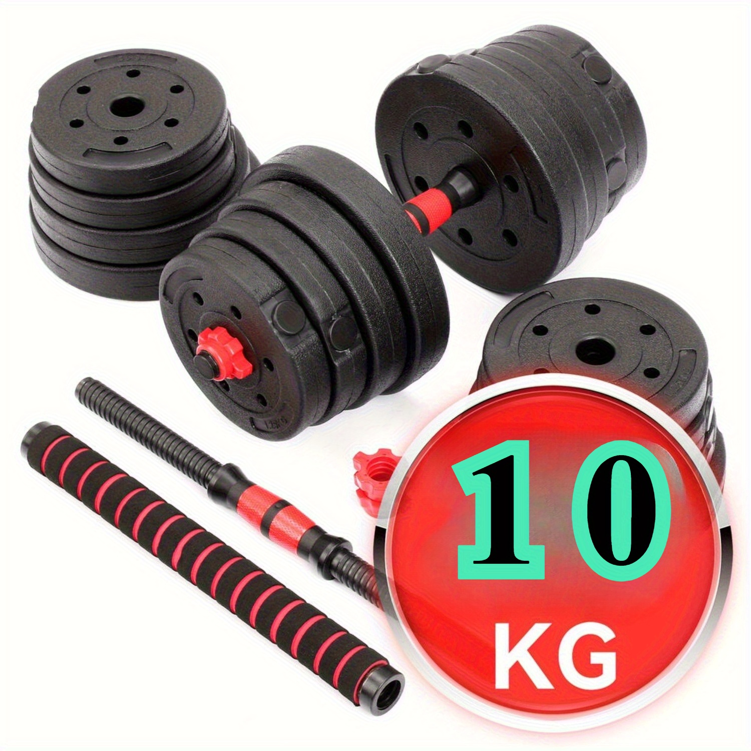 Adjustable dumbbell kit, listed 10 kg