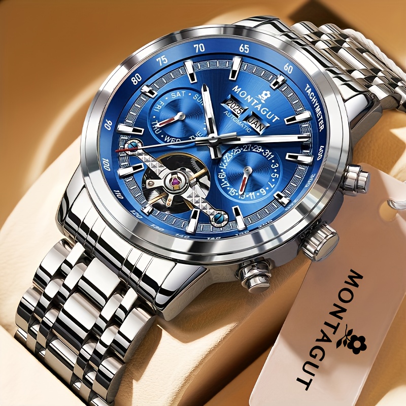 Automatic watch with a steel-style bracelet
