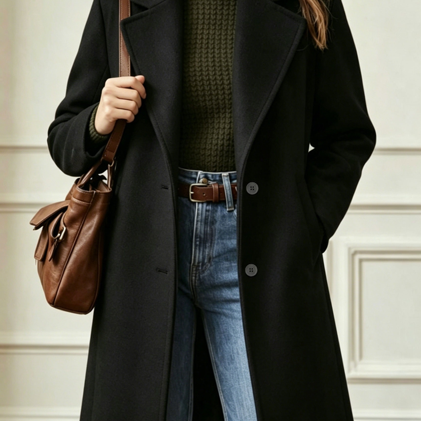 Manteau-veste grande taille à revers