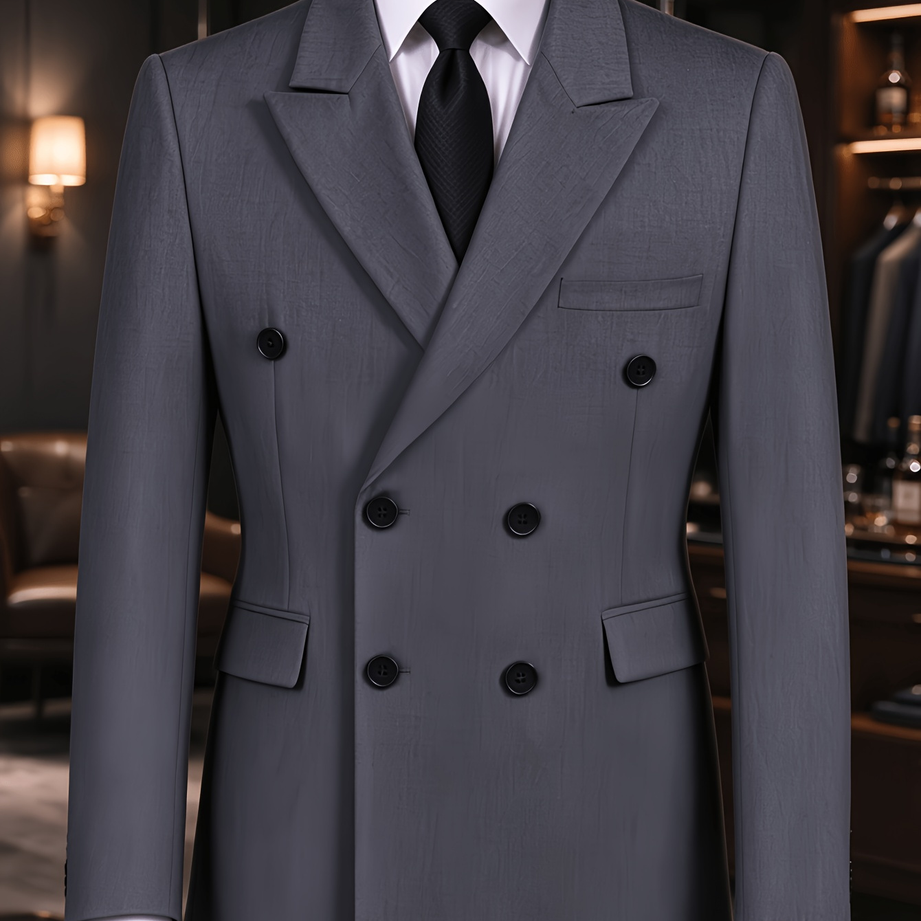Men’s double-breasted suit jacket