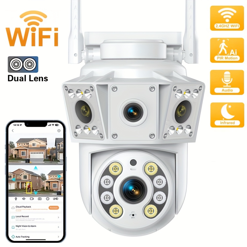 Wi-Fi camera with dual-view monitoring