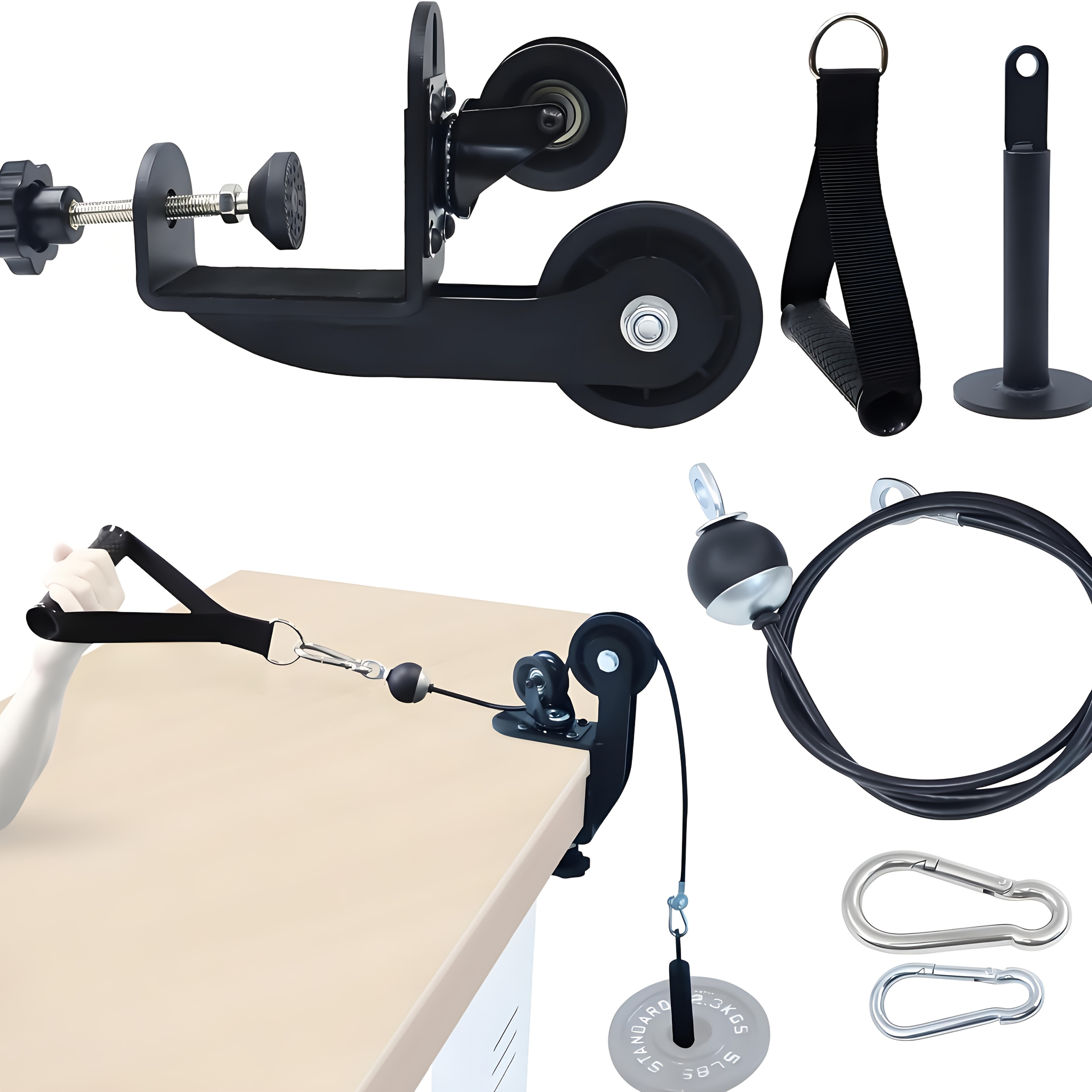 Six-piece forearm pulley-training kit