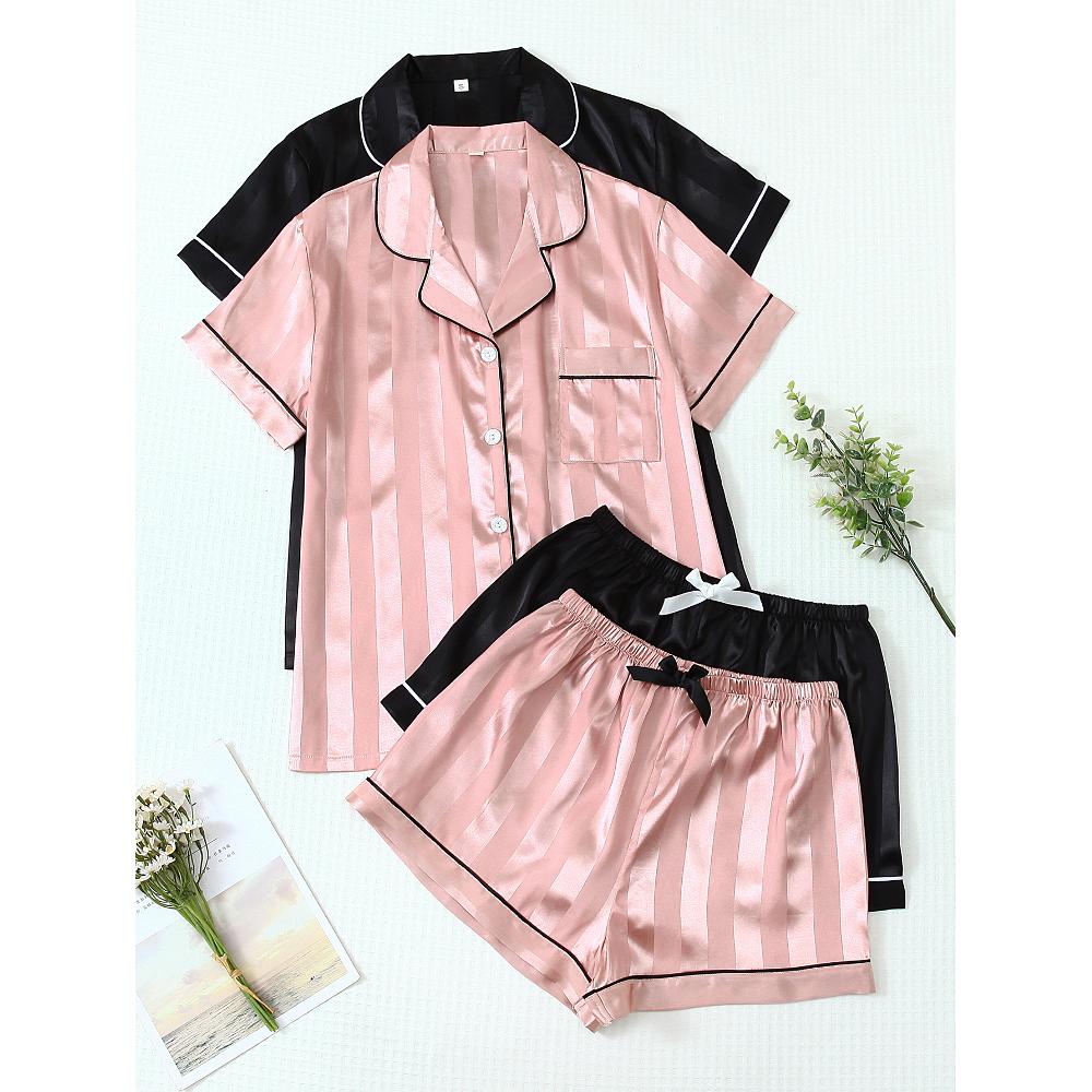 Two short pyjama sets with collars