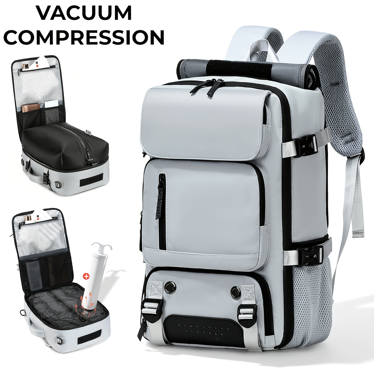 Sac voyage à compression avec pompe, mention ordinateur 16 pouces