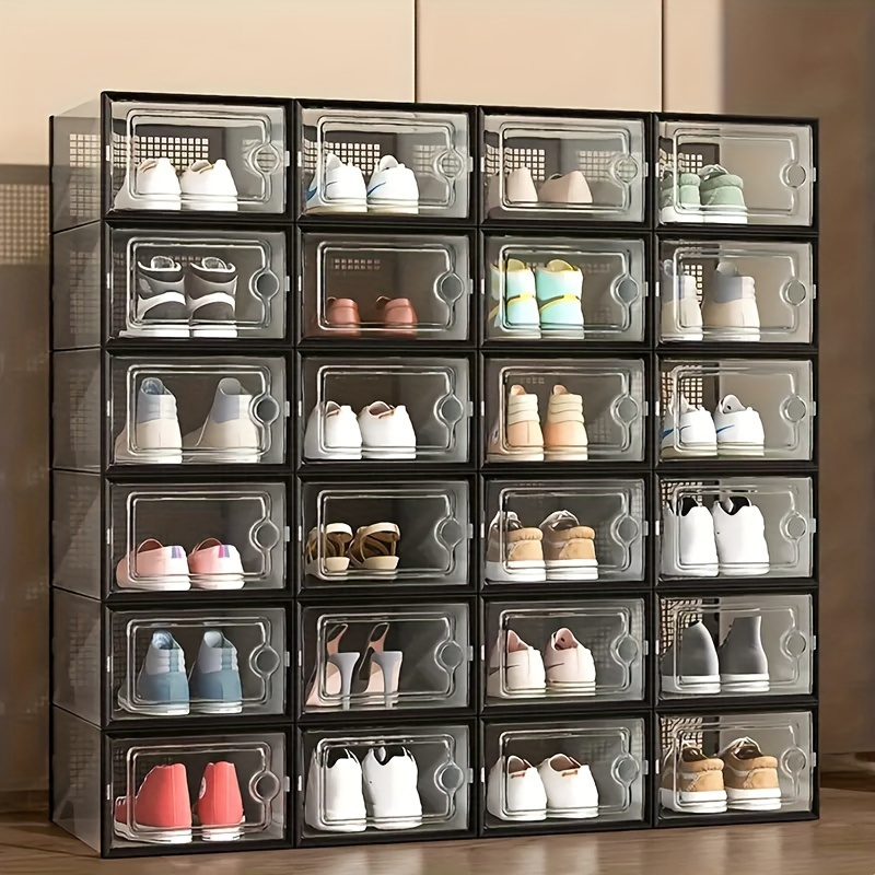 12 boîtes à chaussures transparentes empilables