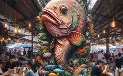 Lan Po Naklua Fish Market in North Pattaya Lan Po Naklua Fish Market in North Pattaya