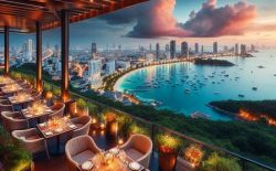 餐廳  與 高超  視圖 在 芭堤雅 餐廳  與 高超  視圖 在 芭堤雅