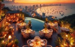 餐廳  與 高超  視圖 在 芭堤雅 餐廳  與 高超  視圖 在 芭堤雅