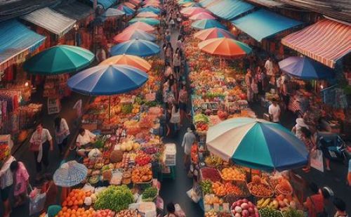 The markets in Pattaya in Thailand The markets in Pattaya in Thailand