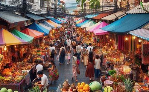 The markets in Pattaya in Thailand The markets in Pattaya in Thailand