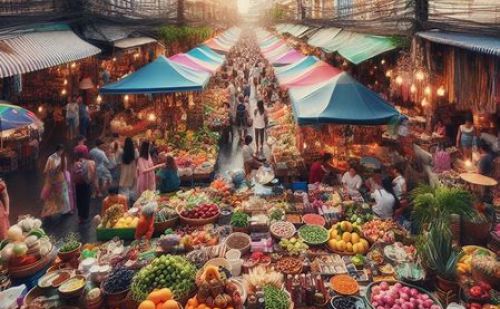 The markets in Pattaya in Thailand The markets in Pattaya in Thailand